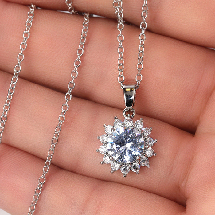 Zircon flower necklace clavicle chain European and American fashion jewelry