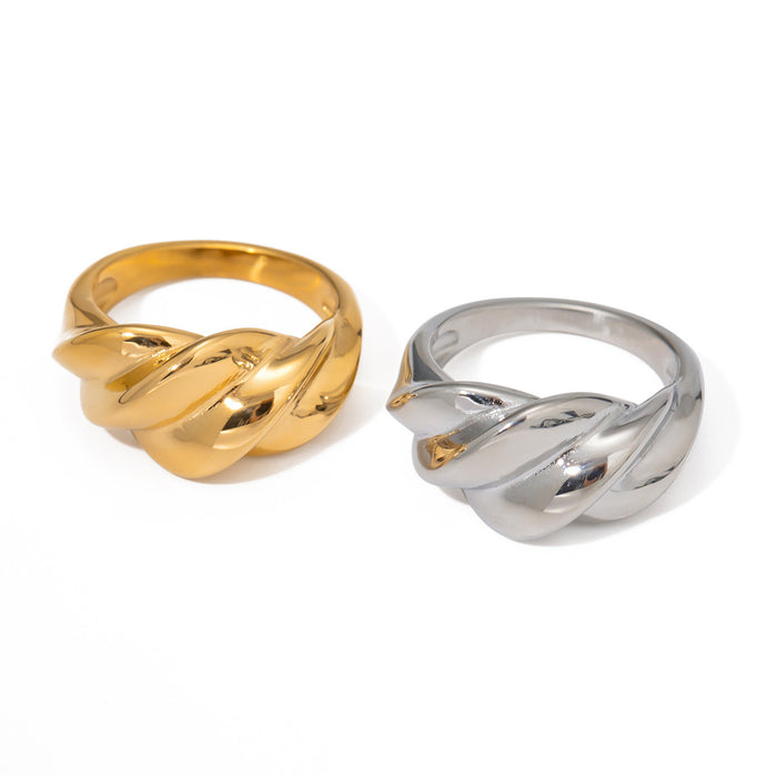 18k gold stainless steel twist ring