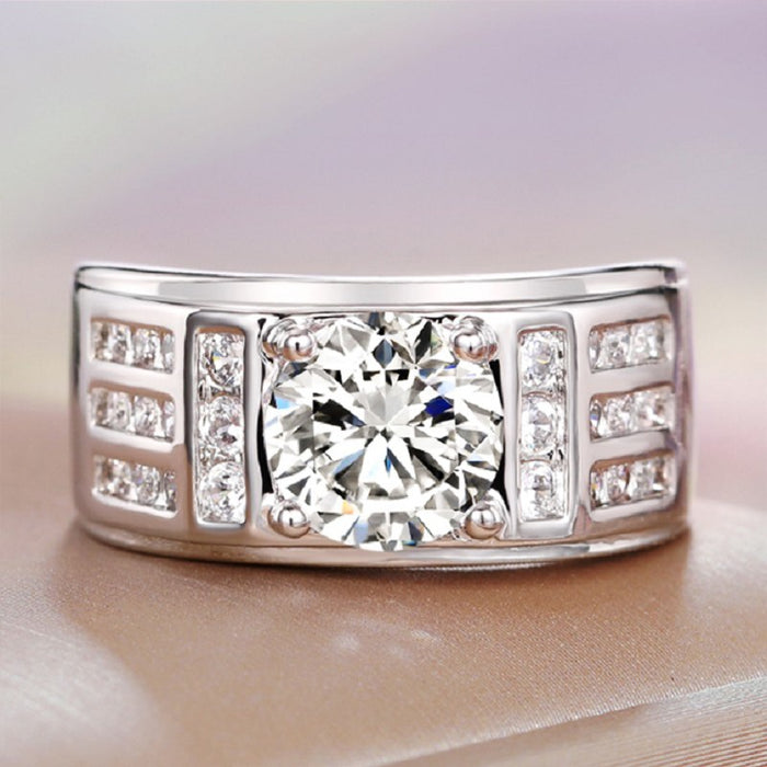 Starry sky men's ring imitation moissanite domineering cold style ring