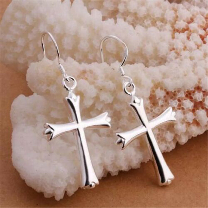 Fashionable cross earrings