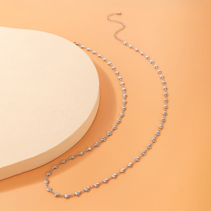 Love Geometric Peach Heart Single Layer Alloy Simple Waist Chain