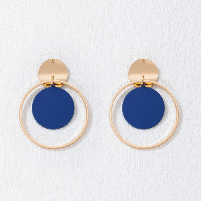 Round earrings set sequin two-piece earrings