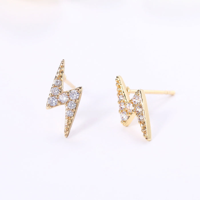 Mini Lightning Zircon Earrings for Students