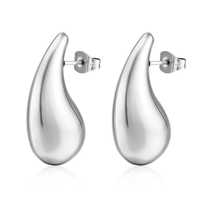 Simple hollow earrings, stainless steel titanium steel women's light luxury earrings wholesale