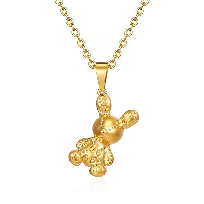 European and American rabbit pendant necklace, 18K plated simple style clavicle chain