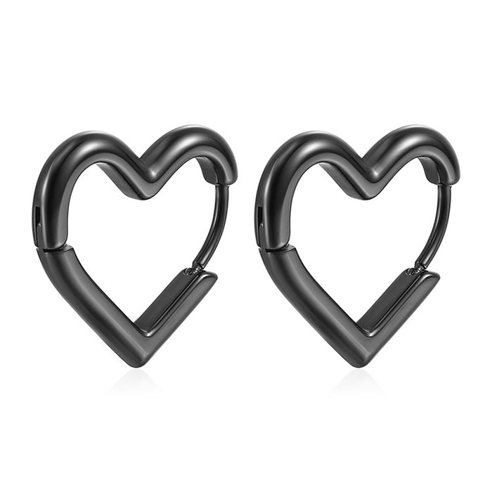 Small heart titanium steel earrings High-grade heart stainless steel design earrings