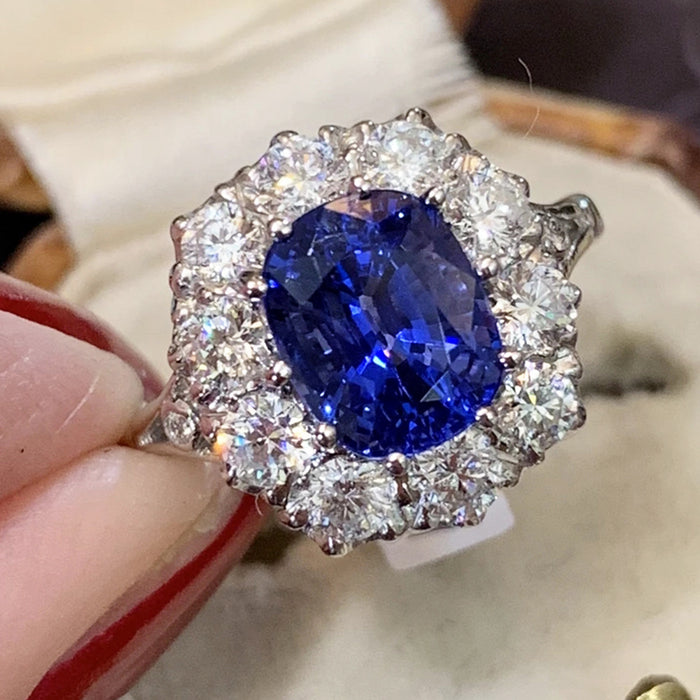 Imitation Royal Sapphire Ring Luxury Wedding Jewelry