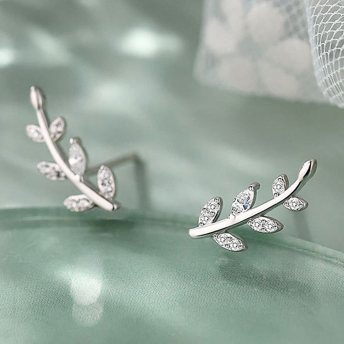 Forest leaf earrings trendy diamond earrings