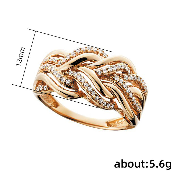 Multi-layer winding hollow geometric twist ring popular ring for men and women