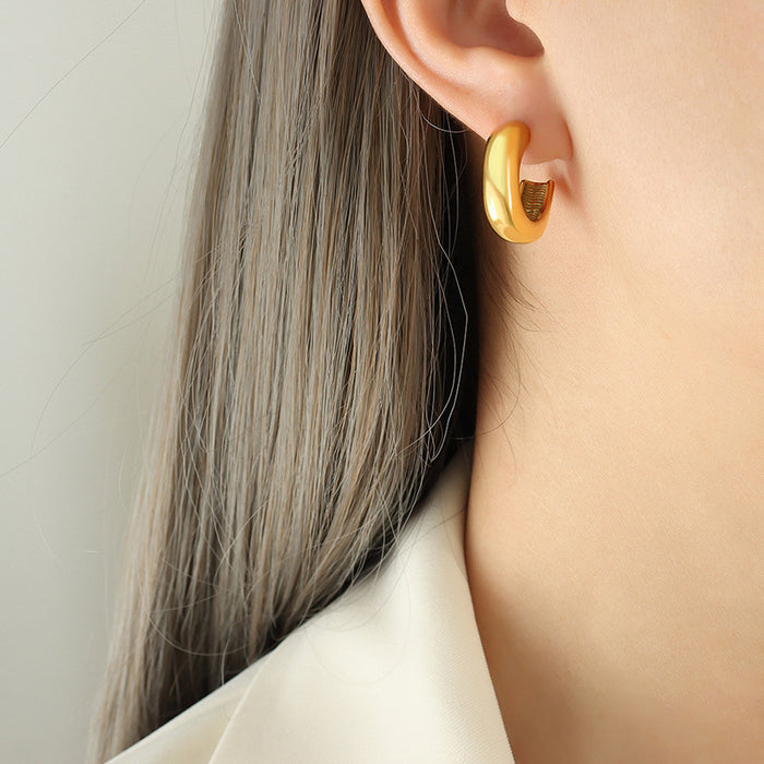 Patterned wire earrings 18K gold-plated stainless steel earrings