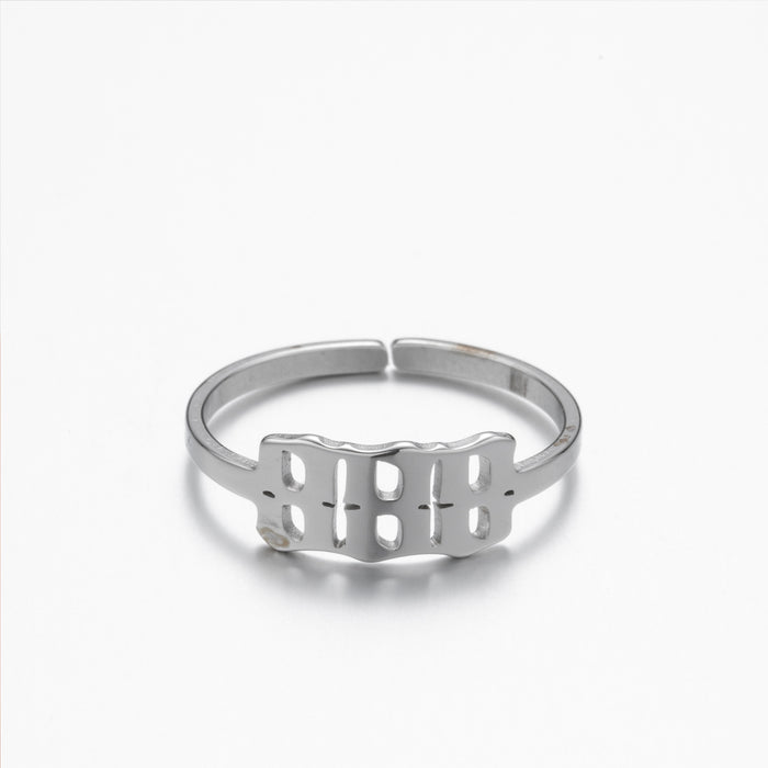 Lucky number ring, stainless steel 111-999 open memorial ring wholesale