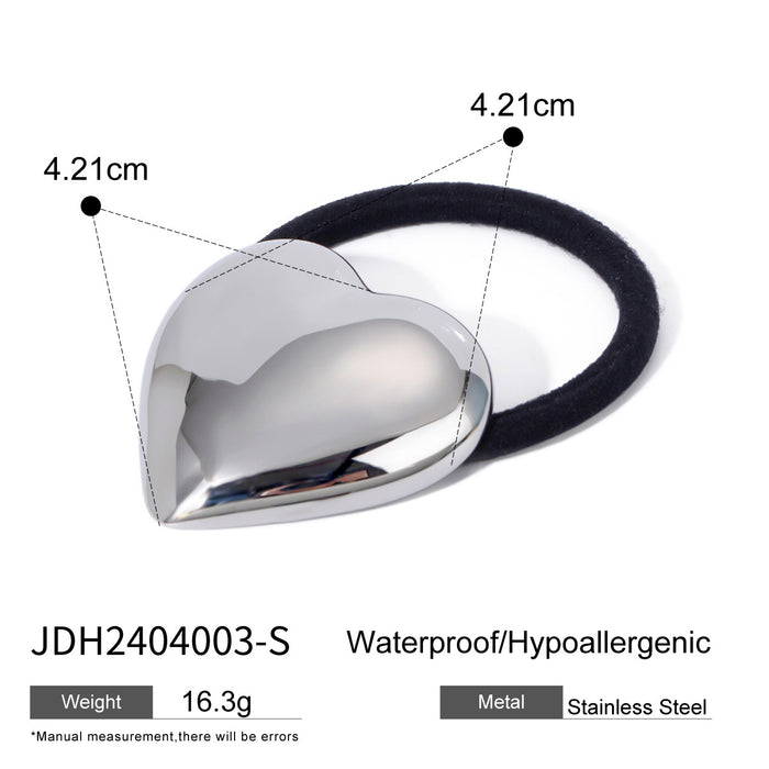 Cross-Border European Stainless Steel Hair Tie - High-End INS-Style Titanium Steel Metal Ponytail Elastic Hairband