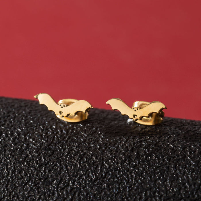 Bat Stainless Steel Stud Earrings - Bold and Stylish Halloween Jewelry