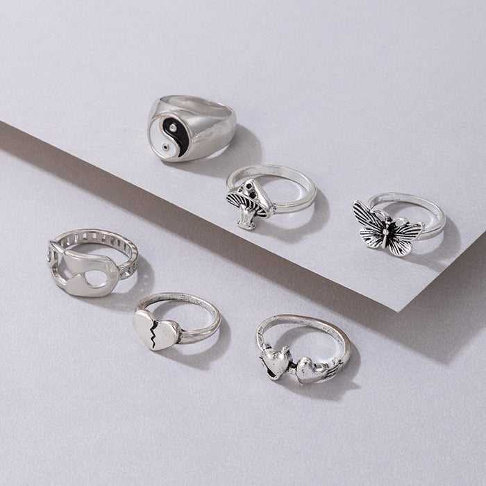 Butterfly Mushroom Rings - 6pcs Set