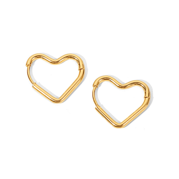 Pendientes en forma de C de acero inoxidable bañados en oro de 18 quilates: joyería de moda