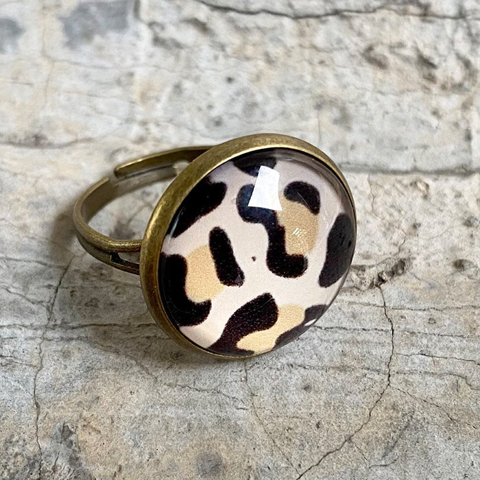 Glass Open Ring with Time Gemstone for Christmas and Halloween - Unique and Trendy Western Style for Women