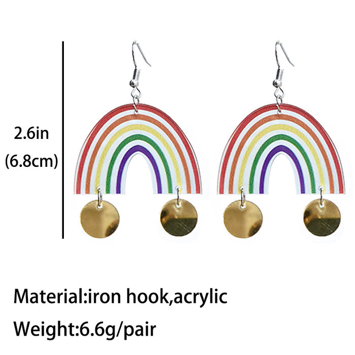 Rainbow Mirror Cloud Earrings with Bohemian Trendy Style