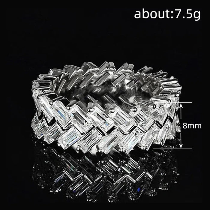 Fashionable and light luxury index finger ring staggered design unisex ring