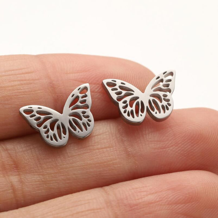 Butterfly wing earrings, Amazon new girls cute spring and summer love pattern personality earrings wholesale