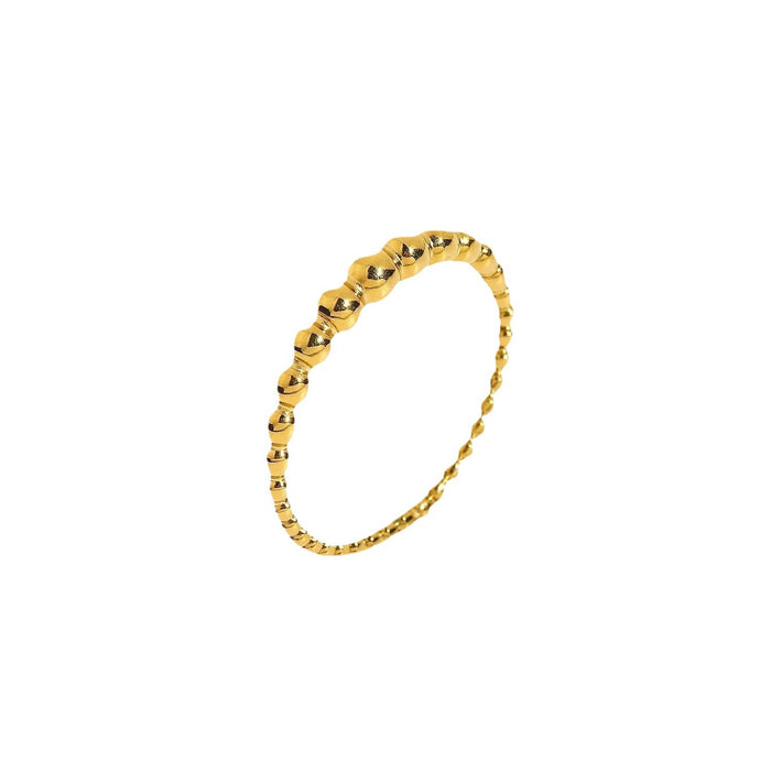 18K Gold Stainless Steel Serpent-Style Ring with Hammered Texture