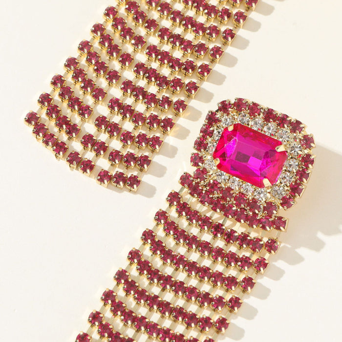Vintage Zircon Hoop Earrings - Exaggerated Chain Dangles for a Modern Look