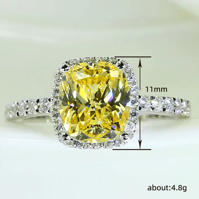 Yellow square ring female French court style accessories