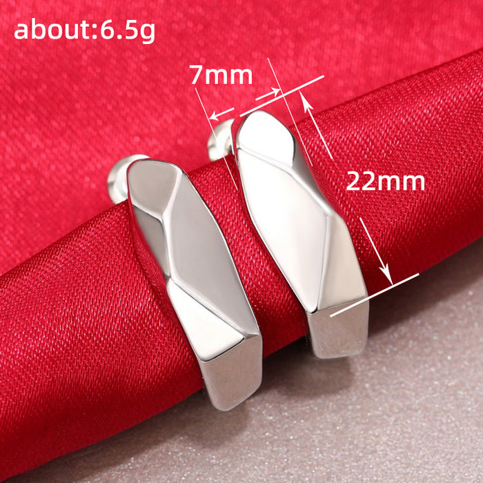 Square design folding earrings unique irregular earrings