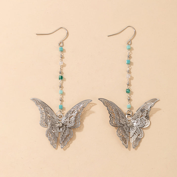 Hollow double layer butterfly creative earrings