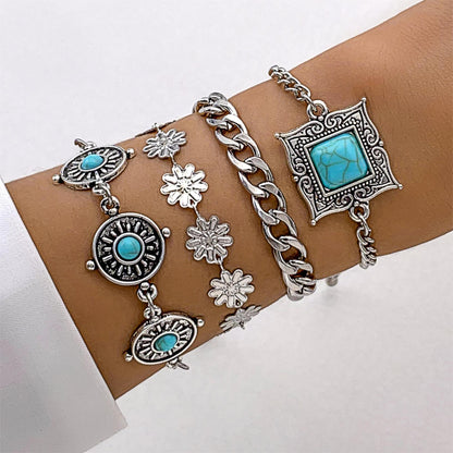 Bohemian Turquoise and Butterfly Bracelet Set – Ethnic Statement Jewelry