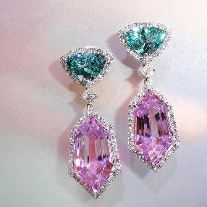 3A zircon imitation crystal earrings