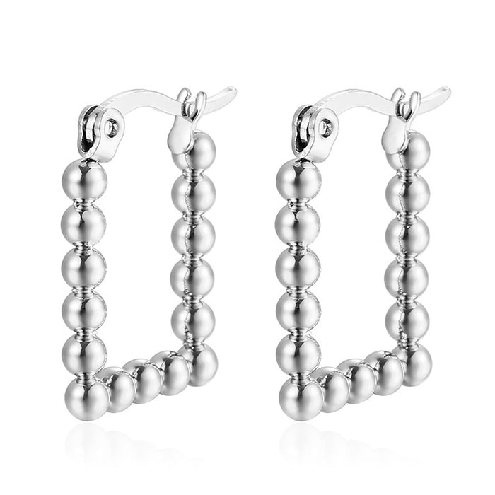 Internet celebrity earrings stainless steel gold-plated steel bead-shaped earrings