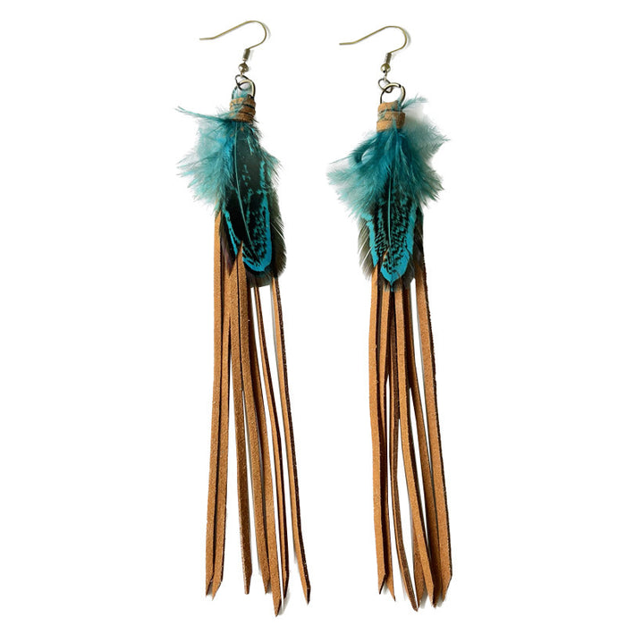 Exaggerated Long Tassel Bohemian Earrings with Western Vintage Style