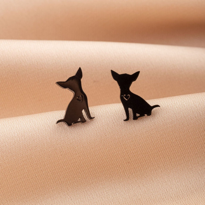 Dog Zodiac Stainless Steel Stud Earrings - Adorable and Playful Animal Jewelry