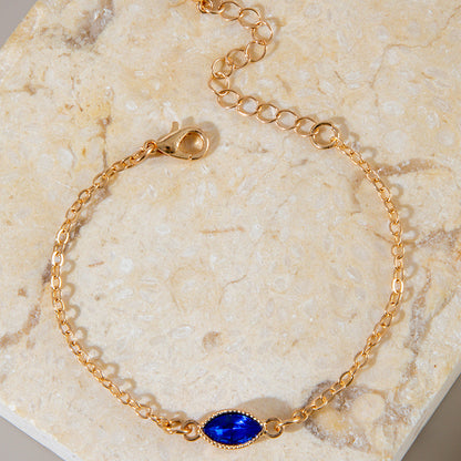 Blue Evil Eye and Butterfly Bracelet Set - Diamond-Inlaid Luxury Jewelry