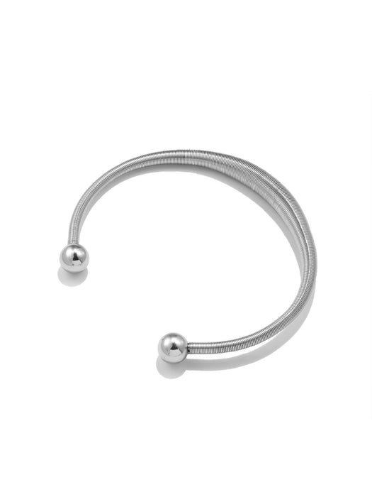 18K gold plated spring stainless steel retro simple women's bracelet