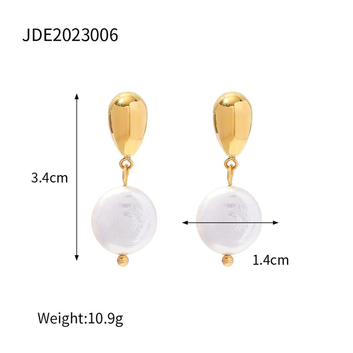 18K Gold Plated Stainless Steel Conch Earrings - Beach Style Summer Jewelry