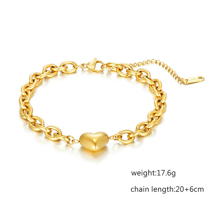 Stainless Steel Imitation Pearl Chain Infinity Love Bracelet