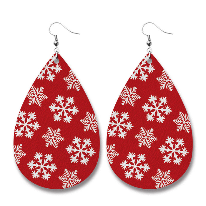 Christmas PU Leather Earrings with Doctor and Nurse Snowman Gifts