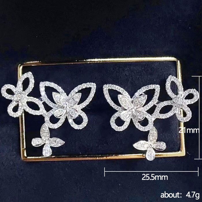 Hollow butterfly earrings for women