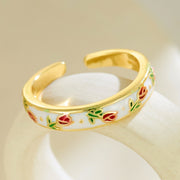 Wholesale dripping flower open rings - wallojewerly 