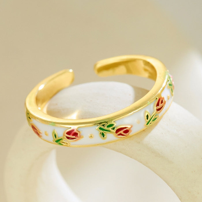 Wholesale dripping flower open rings
