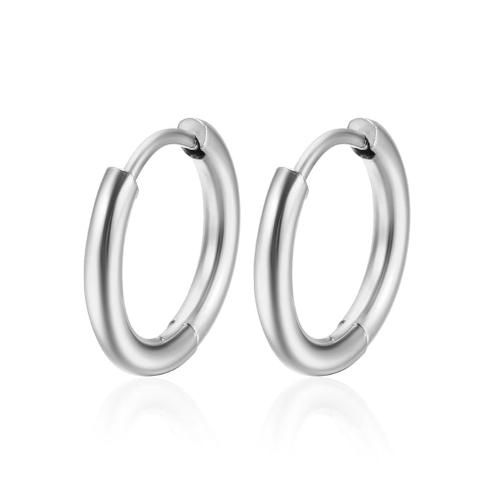 High quality titanium steel earrings simple temperament round stainless steel earrings wholesale