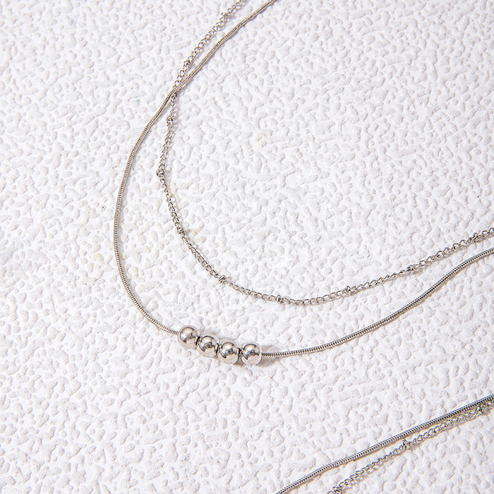 Double-layer beaded chain, simple and versatile body chain