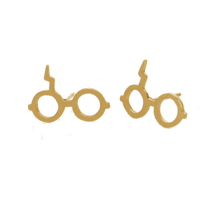 Harry Potter glasses earrings, European and American fashion new hollow cartoon pattern ear bone studs wholesale