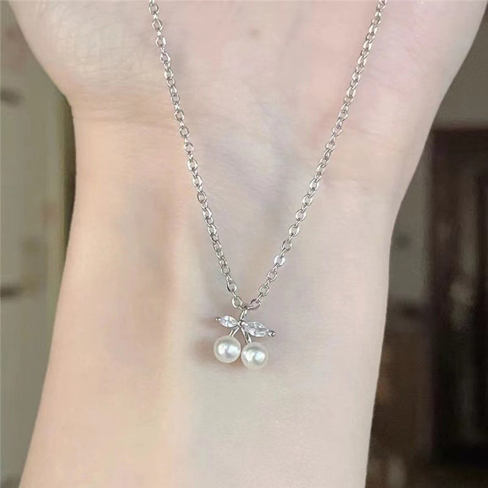 Cherry Pendant Clavicle Necklace