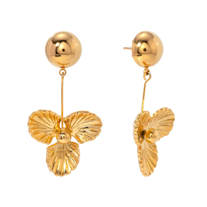 Pendientes de estrella de mar de acero inoxidable bañados en oro de 18 quilates: joyería única con diseño en 3D