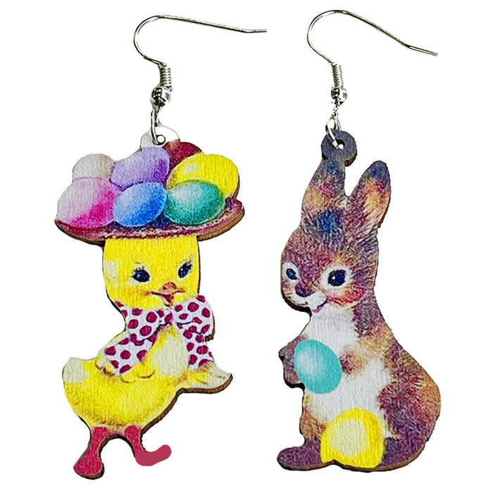 Easter Cute Earrings with Mushroom, Cross, Bunny, and Egg Designs