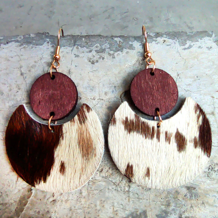 Wooden round earrings