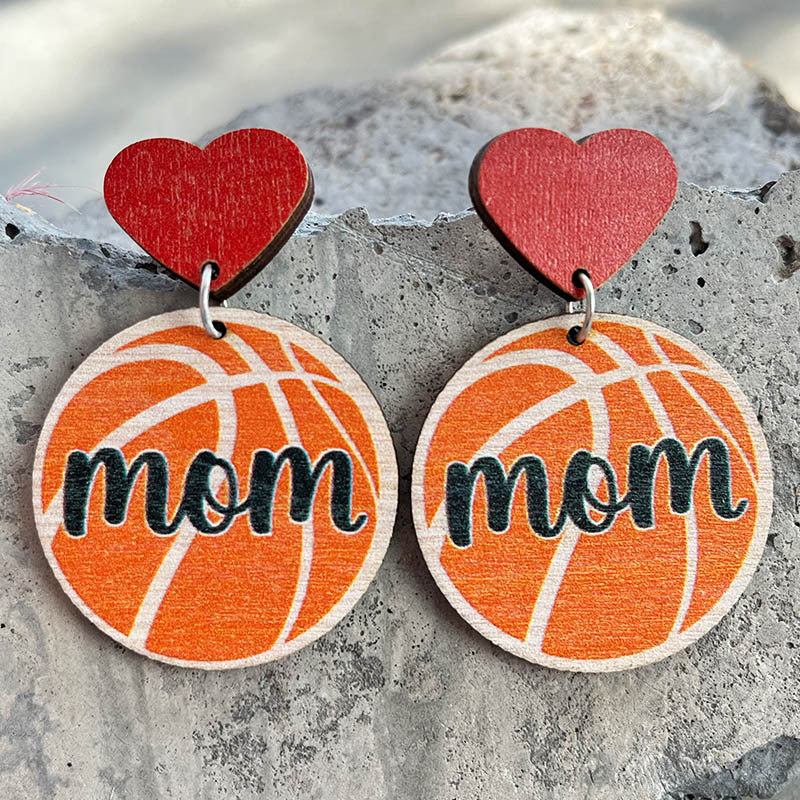 Ball wooden earrings - wallojewerly 