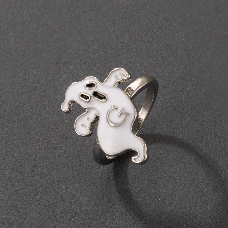 Halloween Ghost Pumpkin Face Ring